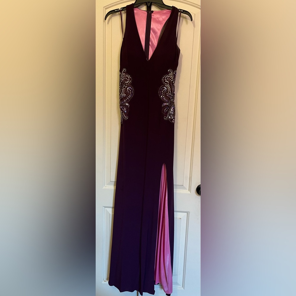 Beautiful purple beaded gown